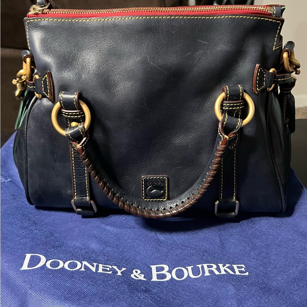 Dooney & Bourke Leather Florentine Satchel Navy.